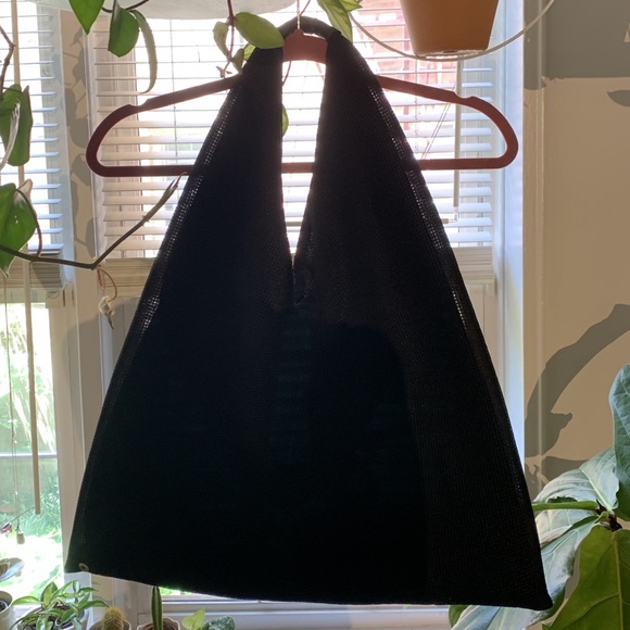 MM6 Maison Martin Margiela Handbags - MM6 Maison Margiela Black Mesh Triangle Bag MM6 Maison Martin Margiela Handbags - MM6 Maison Margiela Black Mesh Triangle Bag